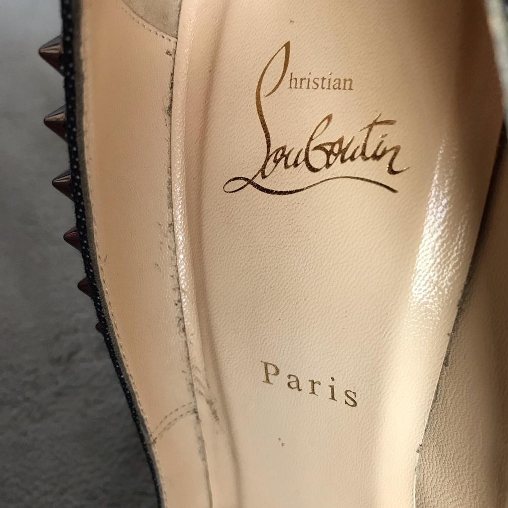 Christian Louboutin Pigalle Studded Denim Pumps - Picture 11 of 16